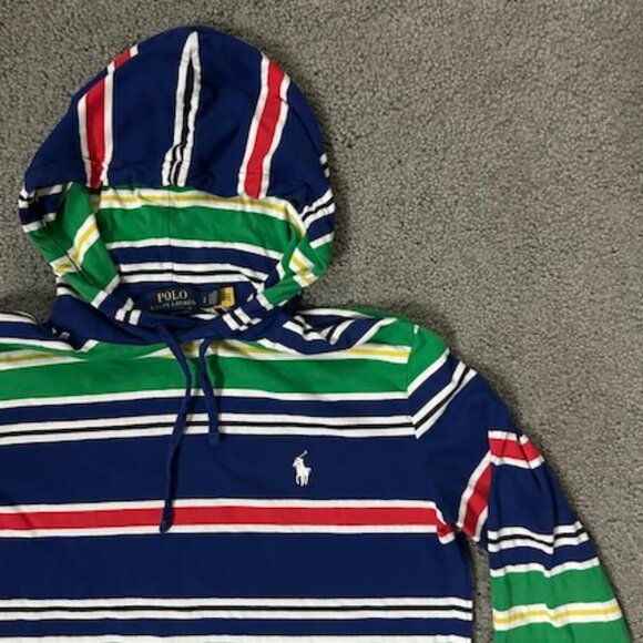 Polo Ralph Lauren Men's Colored Striped Jersey Hooded T-Shirt in Sz. Small- EUC - Picture 2 of 11